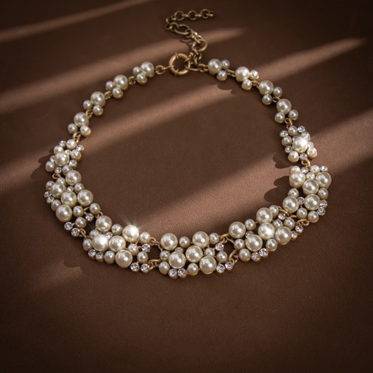 Vintage handmade glazed pearl necklace