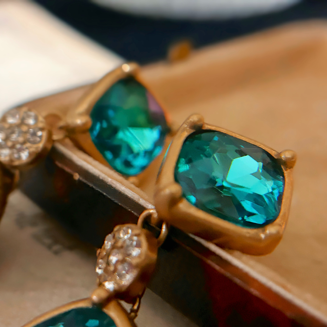 Coloured glaze geometric earrings