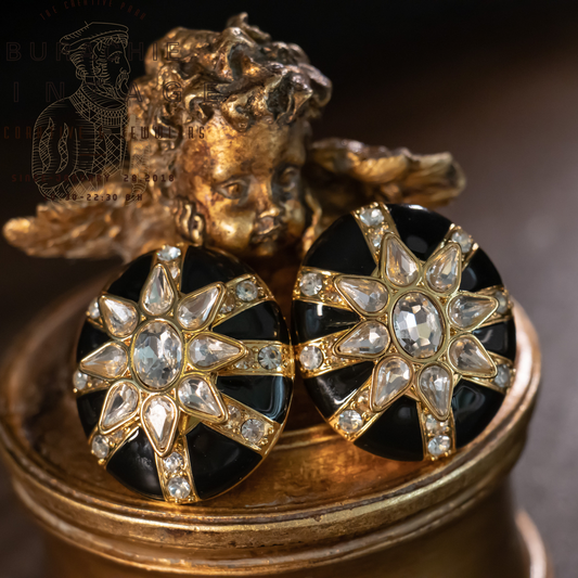 Sense of antique sight eight-pointed star earrings