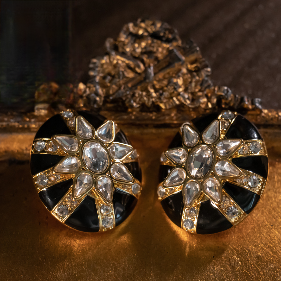 Sense of antique sight eight-pointed star earrings